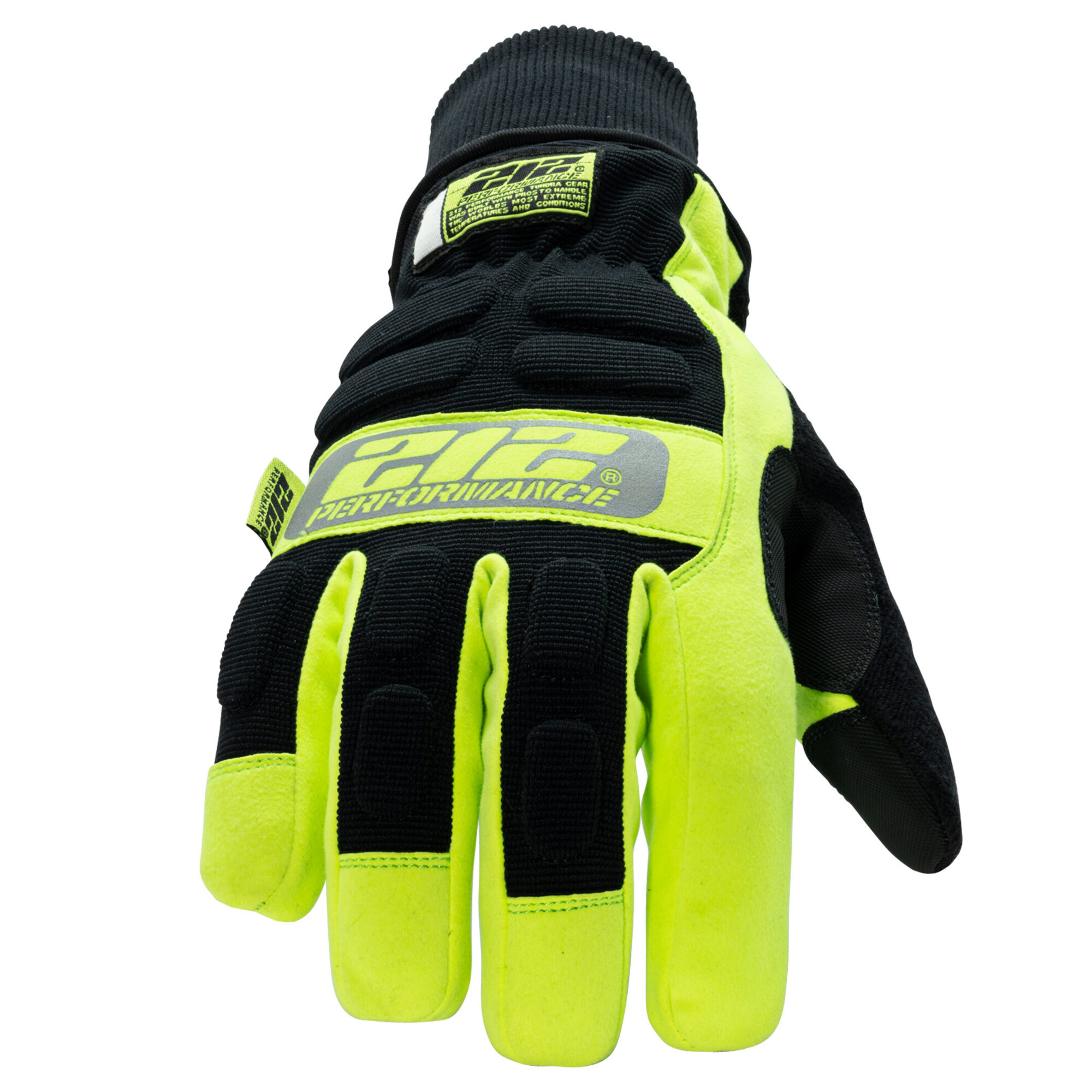 212 Performance Waterproof Fleece Lined Impact Protective Tundra Winter Work Gloves in Black and Hi-Viz Yellow, Medium TUNHWP-0509